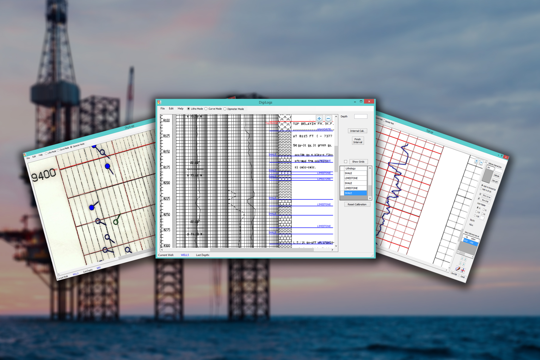 Lithology, Curve & Dipmeter digitizer